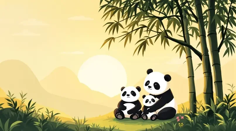 97韩剧网 品牌故事 - 熊猫一家温馨相伴